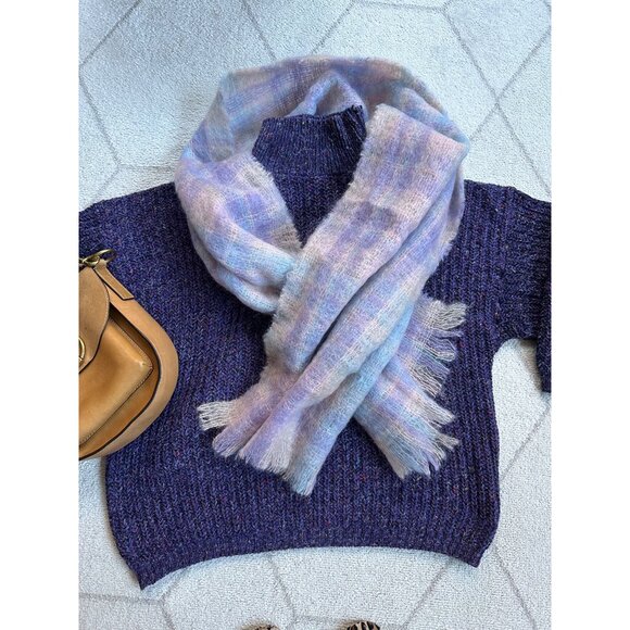 Vintage Urban Outfitters Purple Speckled Dolman Sleeve Turtleneck Sweater - Picture 8 of 8